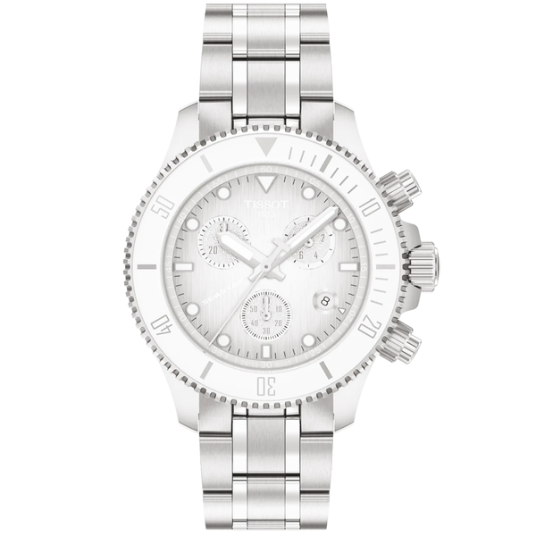 Seastar 1000 38mm Grey Gradient Dial White Bezel Chronograph Watch