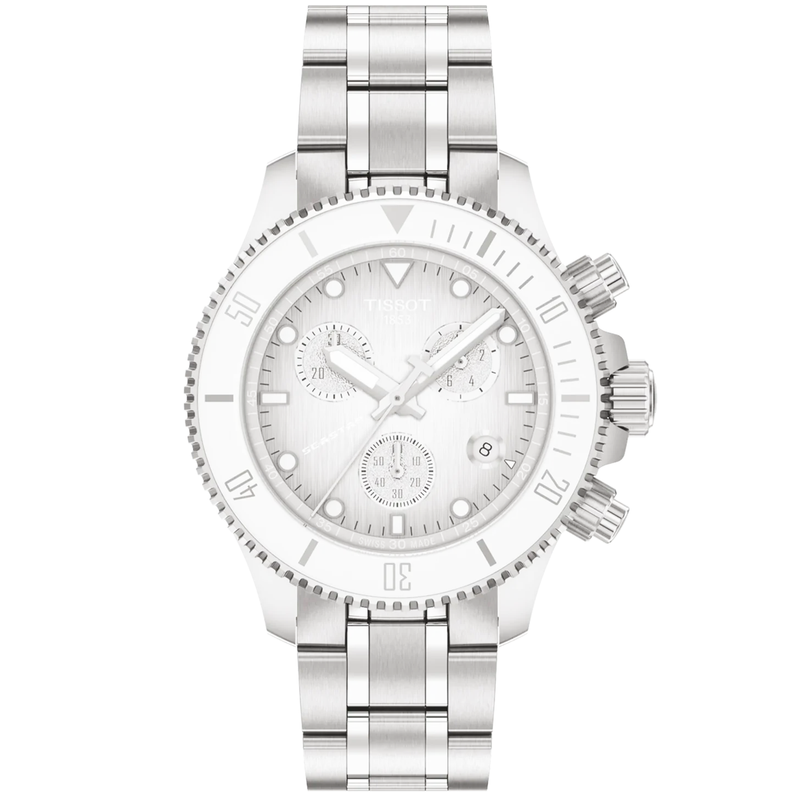 Seastar 1000 38mm Grey Gradient Dial White Bezel Chronograph Watch