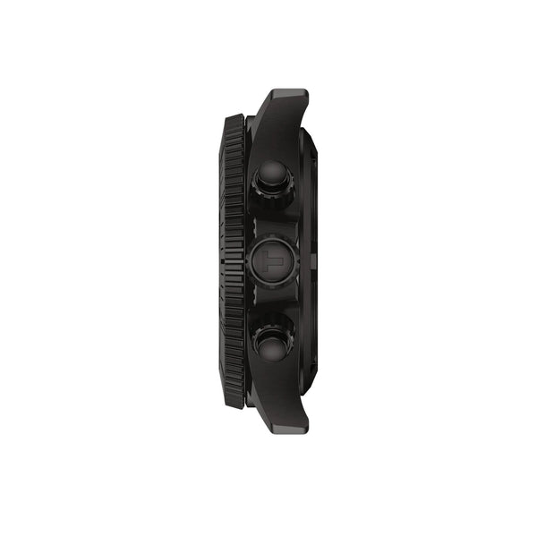 Tissot Seastar 38mm Steel Black PVD Quartz Strap Watch - Berry's Jewellers