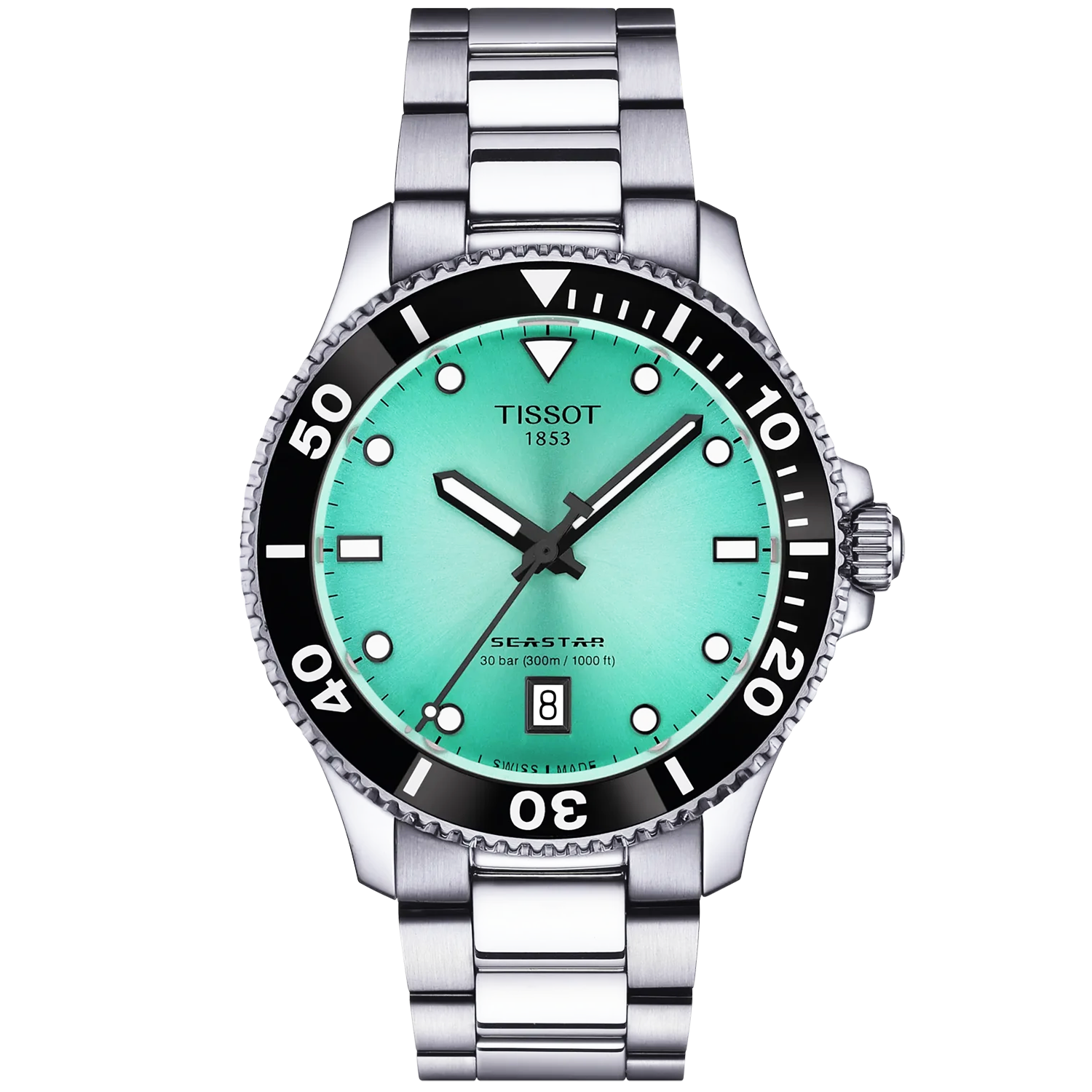 Seastar 1000 40mm Turquoise Dial Bracelet Watch