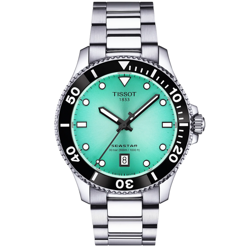 Seastar 1000 40mm Turquoise Dial Bracelet Watch