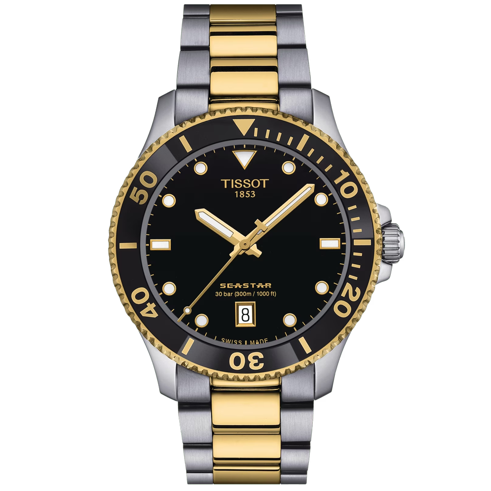 Seastar 1000 40mm Steel and Gold Quartz Bracelet Watch