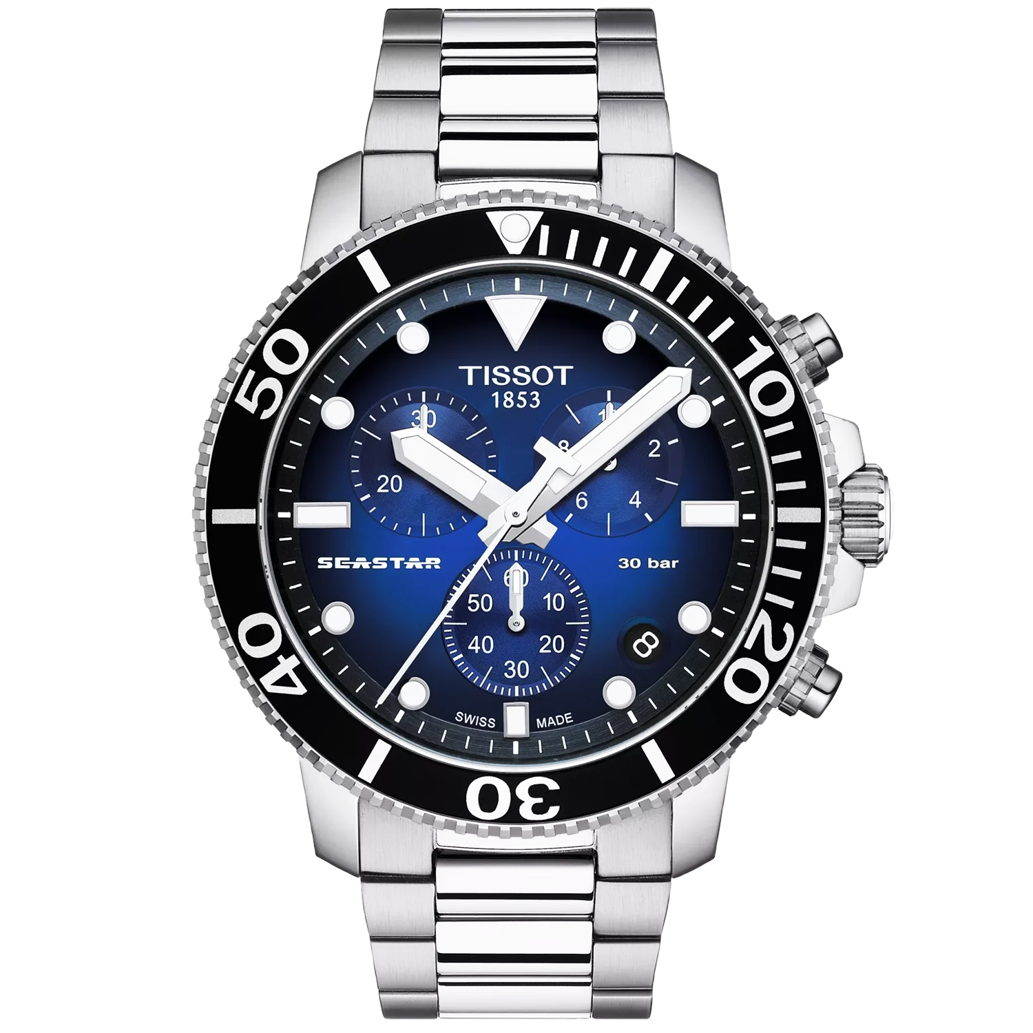Seastar 1000 45mm Blue-Black Gradient Dial Chronograph Watch