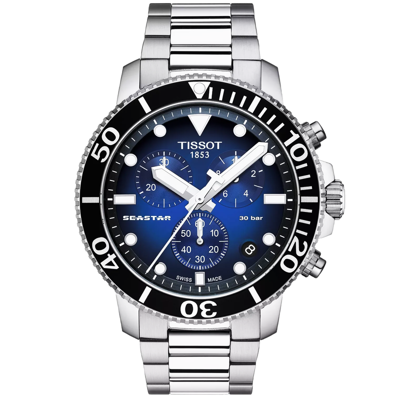 Seastar 1000 45mm Blue-Black Gradient Dial Chronograph Watch