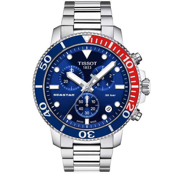 Tissot Tissot Seastar 1000 45mm Blue Dial Chronograph Watch - Berry's Jewellers