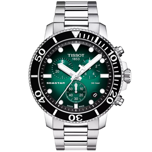 Seastar 1000 45mm Green-Black Gradient Dial Chronograph Watch