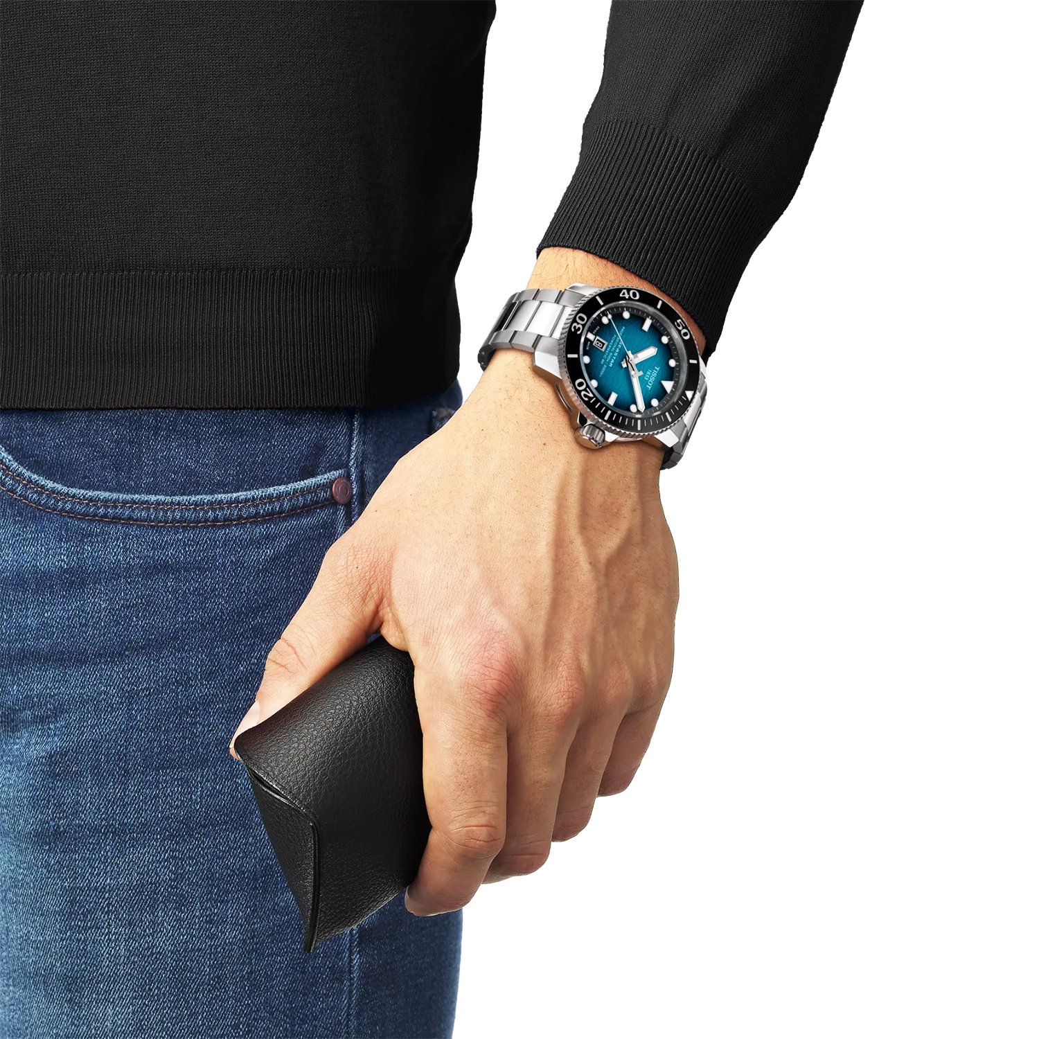 Tissot Seastar 2000 46mm Blue-Black Gradient Dial Bracelet Mens Automatic Watch - Berry's Jewellers