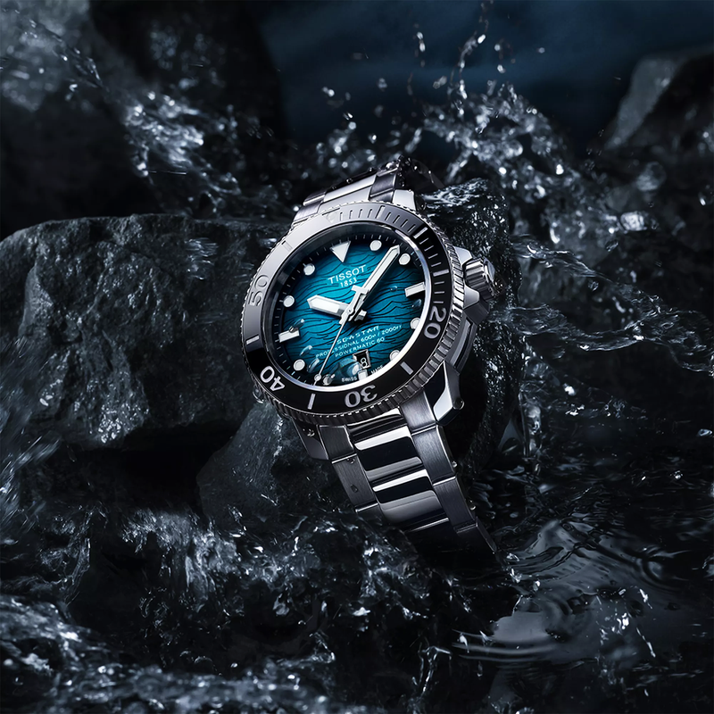 Tissot Seastar 2000 46mm Blue-Black Gradient Dial Bracelet Mens Automatic Watch - Berry's Jewellers