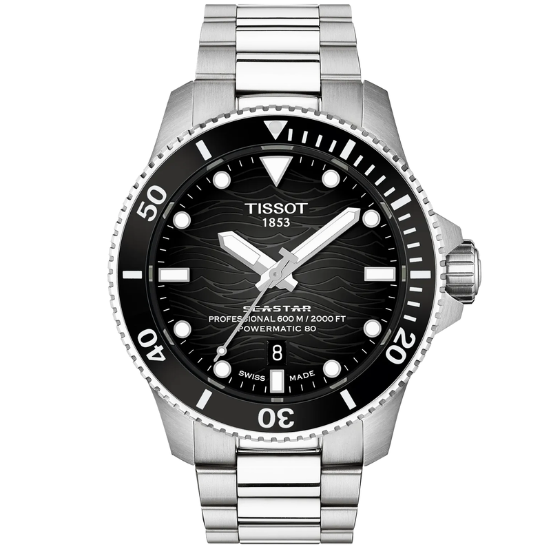 Seastar 2000 44mm Black Dial Automatic Bracelet Watch