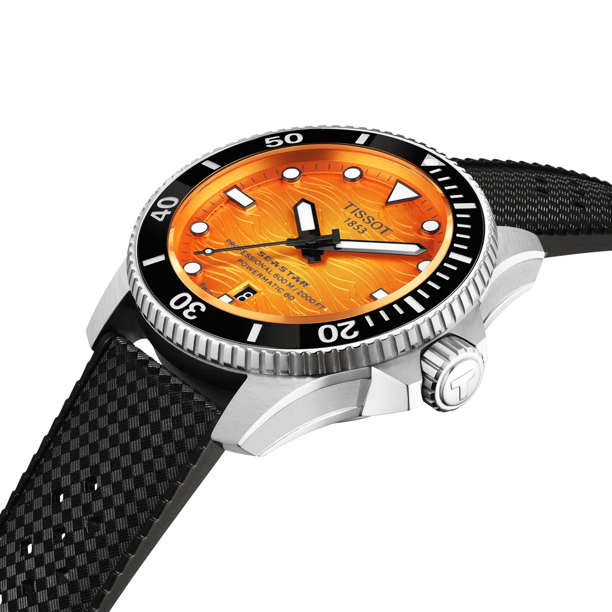 Seastar 2000 44mm Orange Dial Automatic Strap Watch