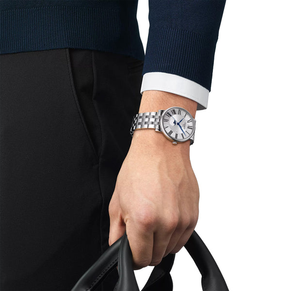 Tissot Carson Premium 40mm Silver Dial Moonphase Steel Bracelet Mens Watch - Berry's Jewellers