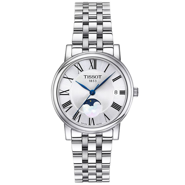 Tissot Carson Premium 32mm Silver Dial Moonphase Steel Bracelet Ladies Watch - Berry's Jewellers