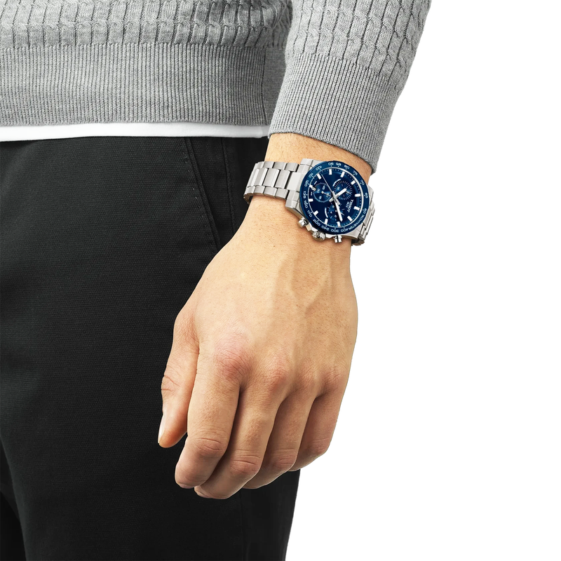 Supersport Chrono 42mm Blue Dial Steel Bracelet Watch