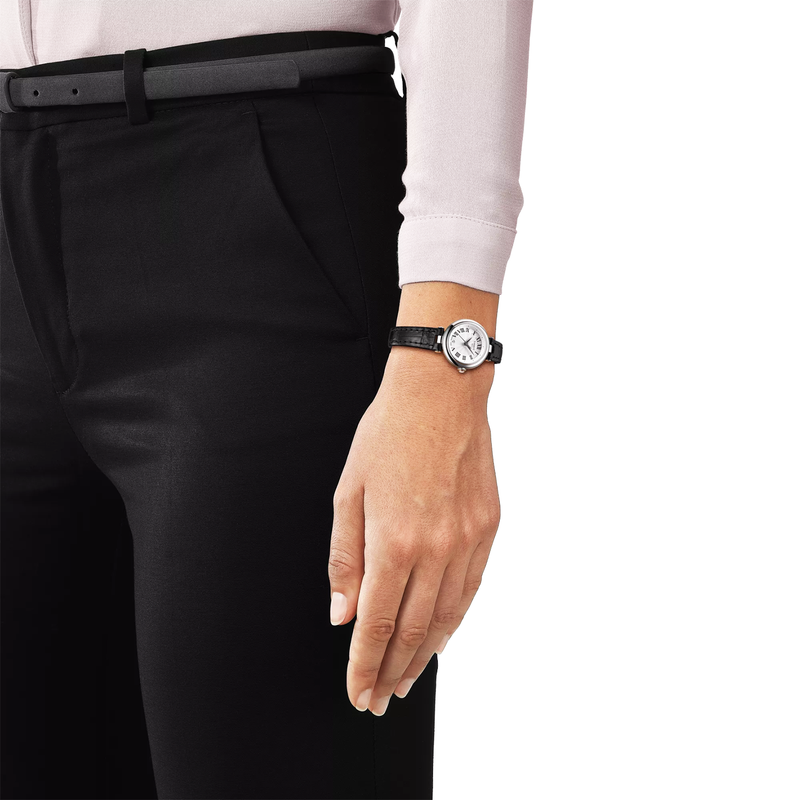Tissot Bellissima 26mm White Dial Black Strap Ladies Watch - Berry's Jewellers