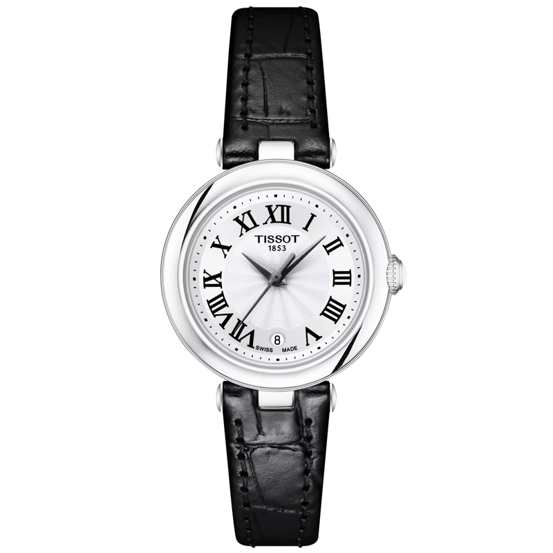 Tissot Bellissima 26mm White Dial Black Strap Ladies Watch - Berry's Jewellers
