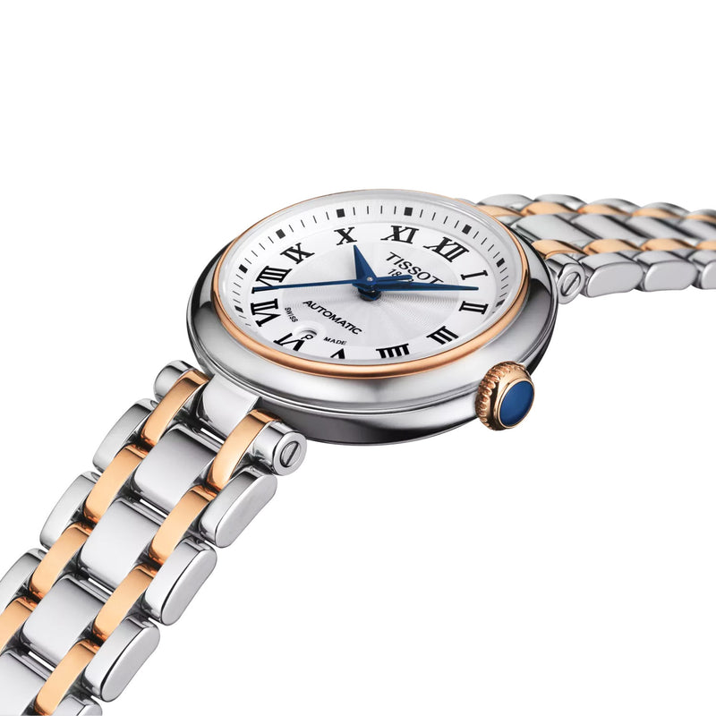 Tissot Bellissima 29mm White Dial Two-Tone Bracelet Ladies Automatic Watch - Berry's Jewellers