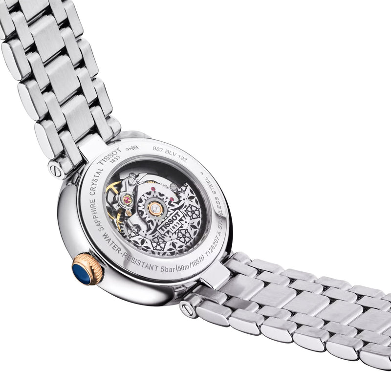 Tissot Bellissima 29mm White Dial Two-Tone Bracelet Ladies Automatic Watch - Berry's Jewellers