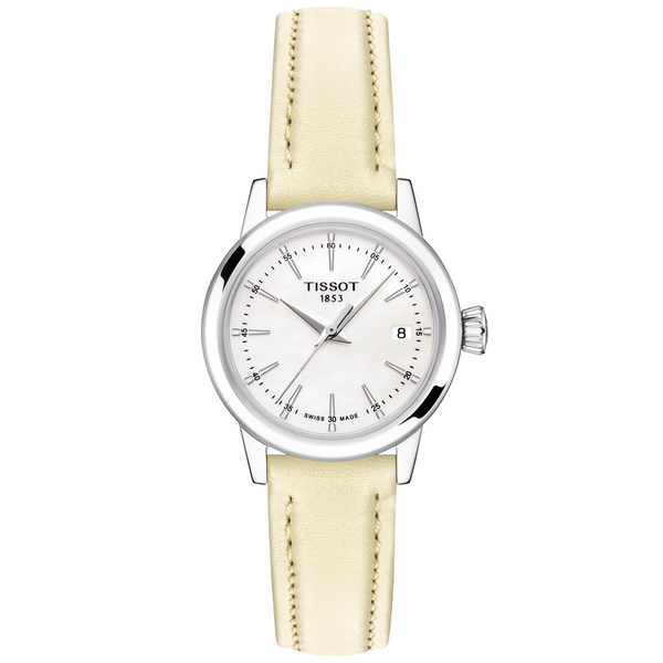 Tissot Classic Dream 28mm Mother of Pearl Dial Beige Strap Ladies Watch - Berry's Jewellers