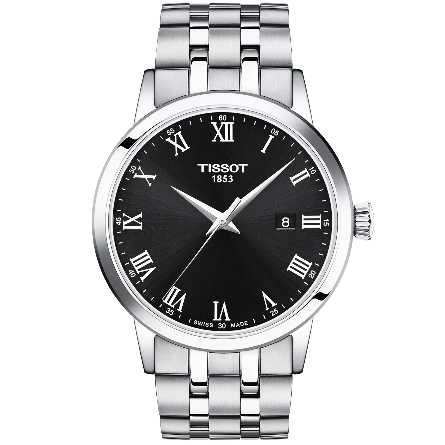 Tissot Classic Dream 42mm Black Dial Steel Bracelet Mens Watch - Berry's Jewellers