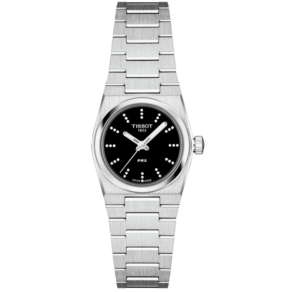 Tissot PRX 25mm Black Dial Diamond Set Steel Bracelet Ladies Watch - Berry's Jewellers