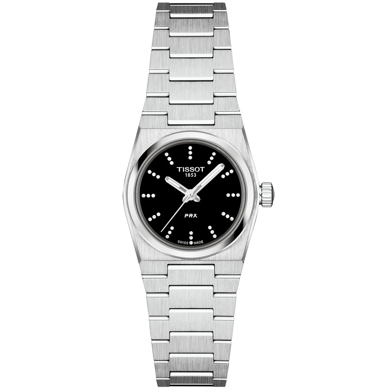 Tissot PRX 25mm Black Dial Diamond Set Steel Bracelet Ladies Watch - Berry's Jewellers