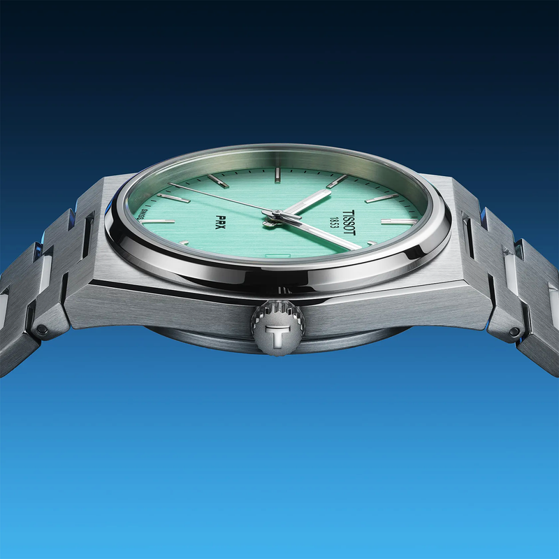 Tissot PRX 35mm Mint Green Dial Steel Bracelet Watch - Berry's Jewellers