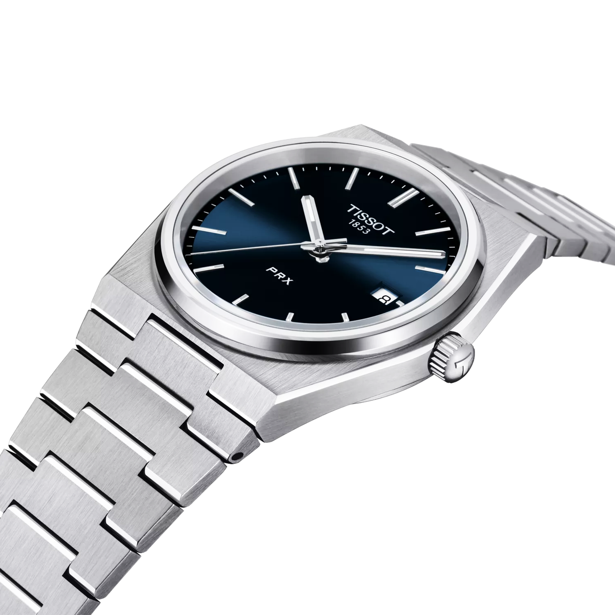 Tissot PRX 40mm Blue Dial Steel Bracelet Mens Watch - Berry's Jewellers