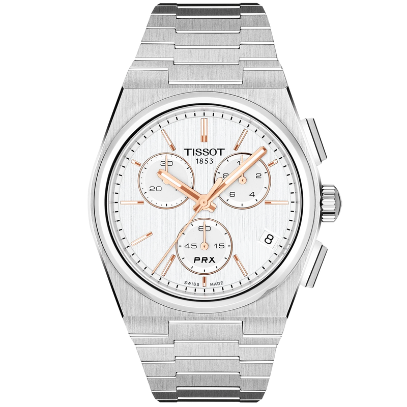 PRX 41mm Chronograph Silver Dial Steel Bracelet Mens Watch