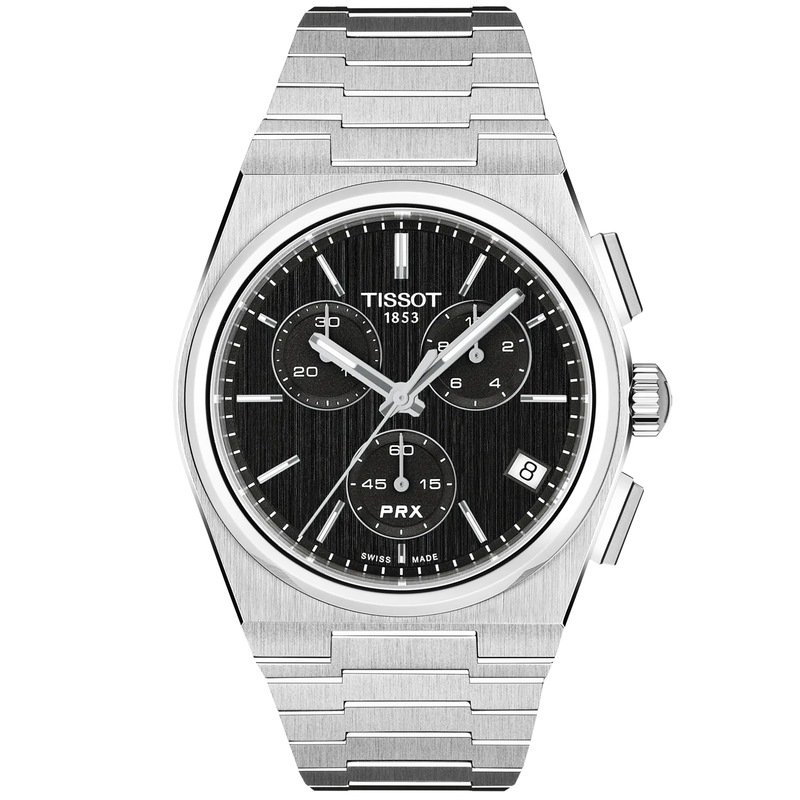 PRX 41mm Chronograph Black Dial Steel Bracelet Mens Watch