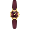 Lovely 19.5mm Bordeaux Dial Yellow Gold PVD Faceted Glass Ladies Watch