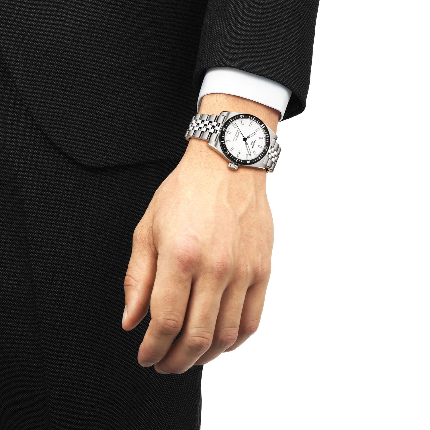 Tissot PR516 38mm White Dial Steel Bracelet Automatic Mens Watch - Berry's Jewellers
