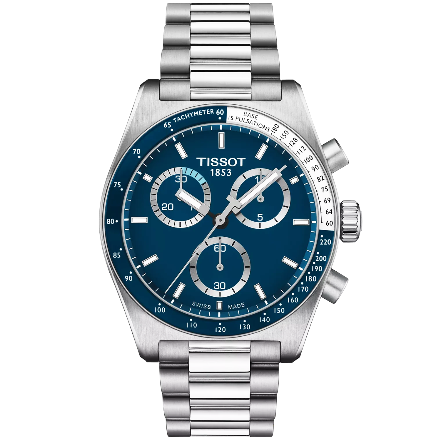 PR516 40mm Blue Dial Steel Bracelet Chronograph Watch