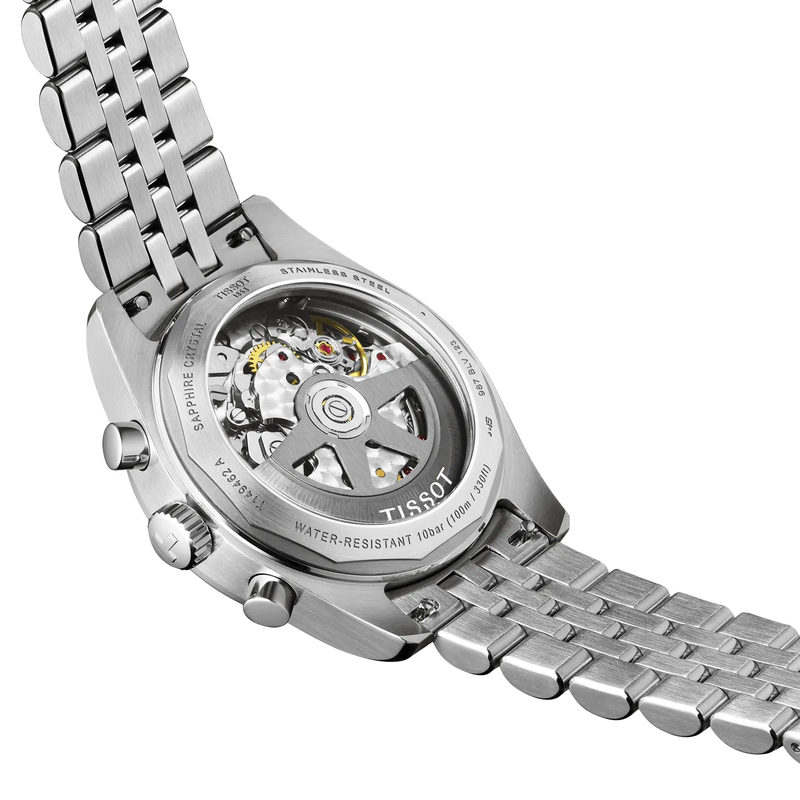 Tissot PR516 41mm White Dial Steel Bracelet Chronograph Automatic Watch - Berry's Jewellers