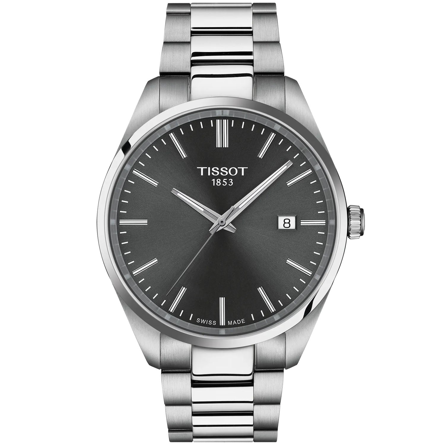 Tissot PR 100 Steel 40mm Men's Quartz Grey Dial Bracelet Watch - Berry's Jewellers