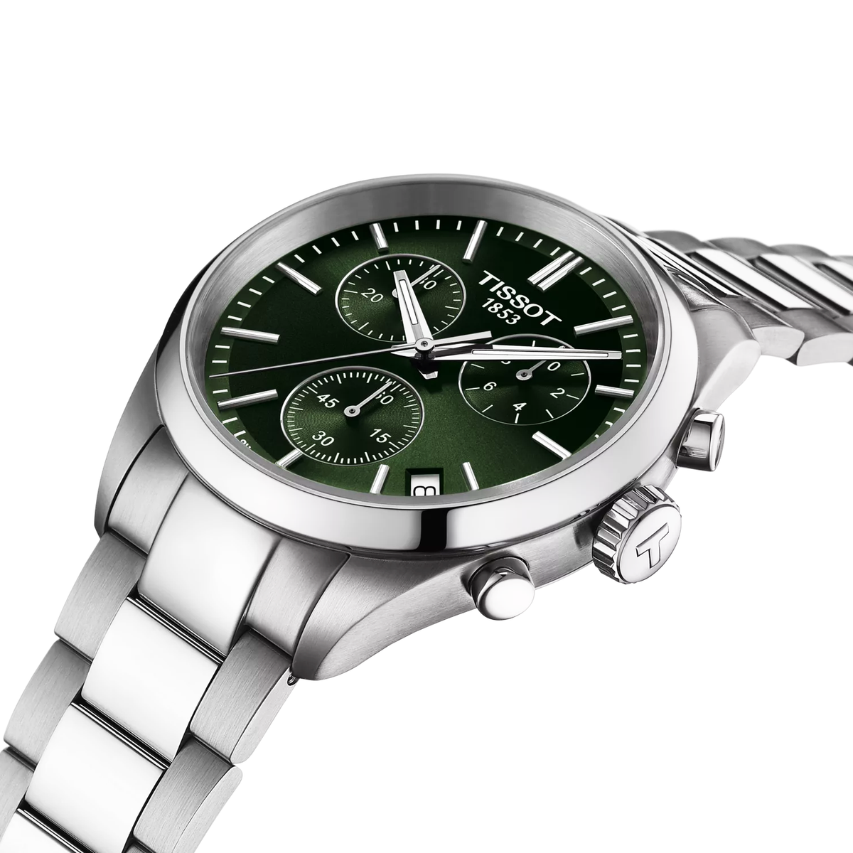Tissot PR 100 40mm Green Dial Chronograph Mens Watch - Berry's Jewellers