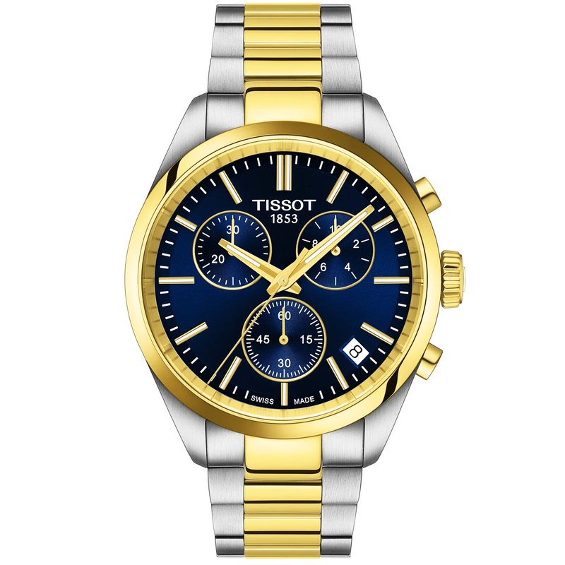 PR 100 40mm Two-Tone Blue Dial Chronograph Mens Watch