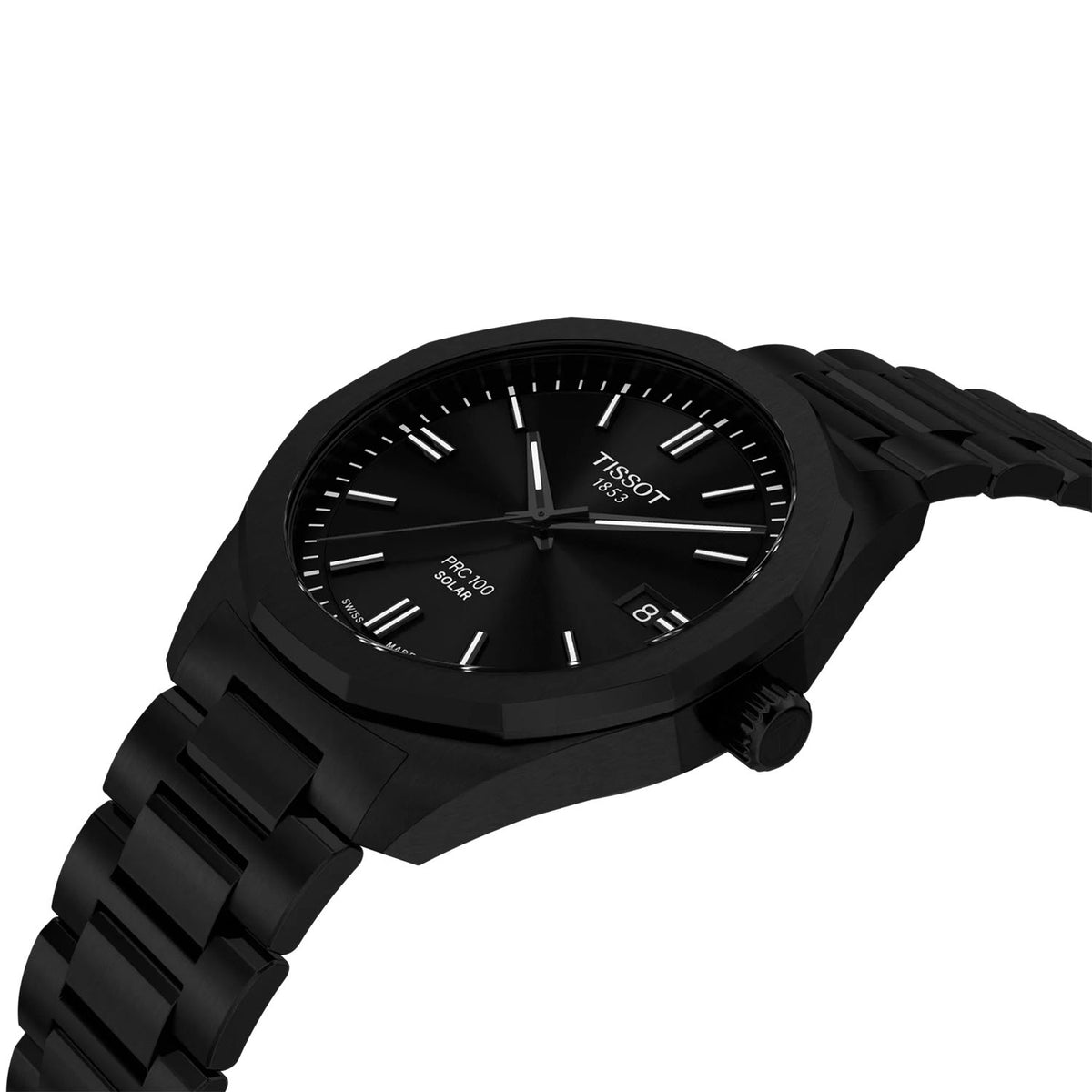 Tissot PRC 100 Solar 39mm Black PVD Bracelet Mens Watch - Berry's Jewellers