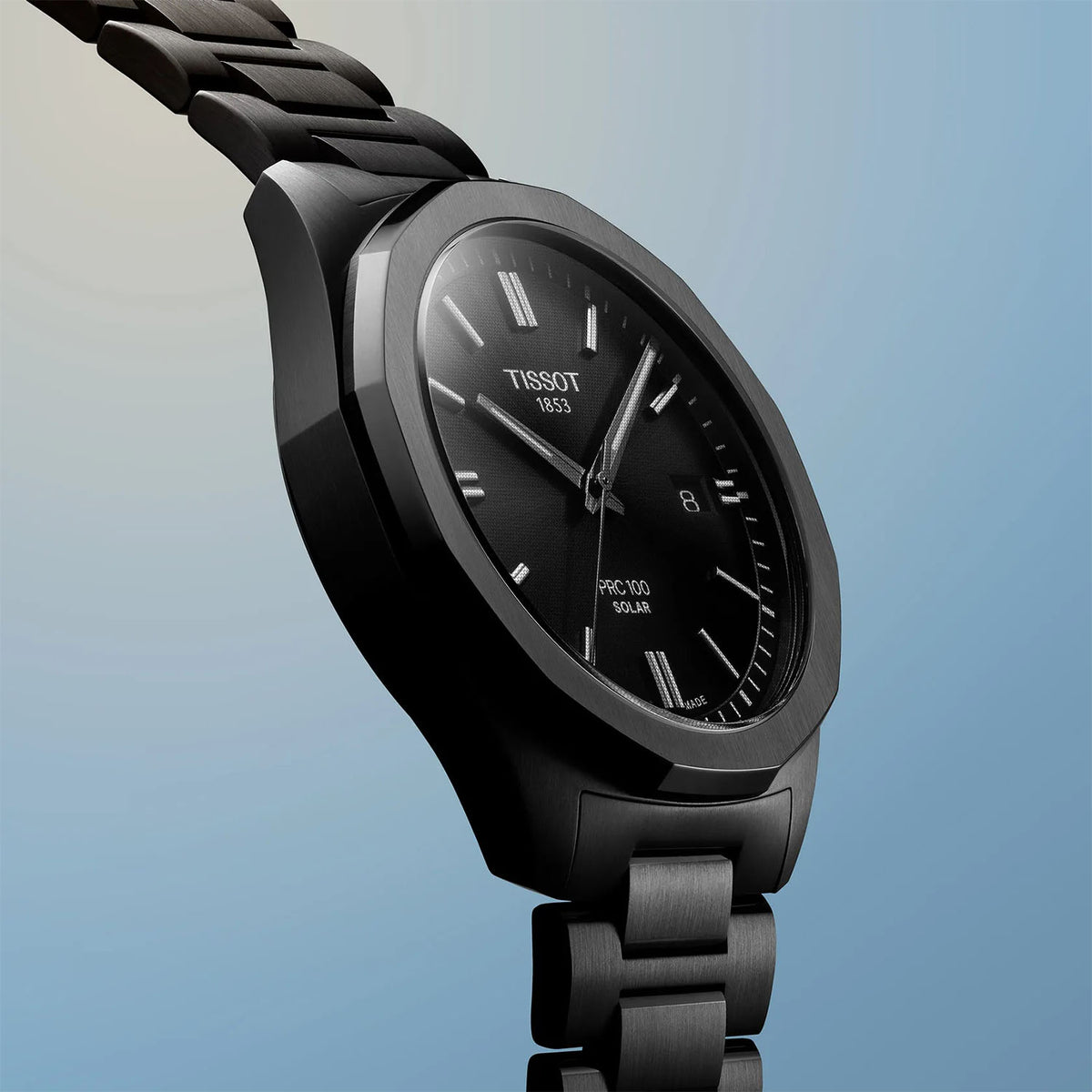 Tissot PRC 100 Solar 39mm Black PVD Bracelet Mens Watch - Berry's Jewellers