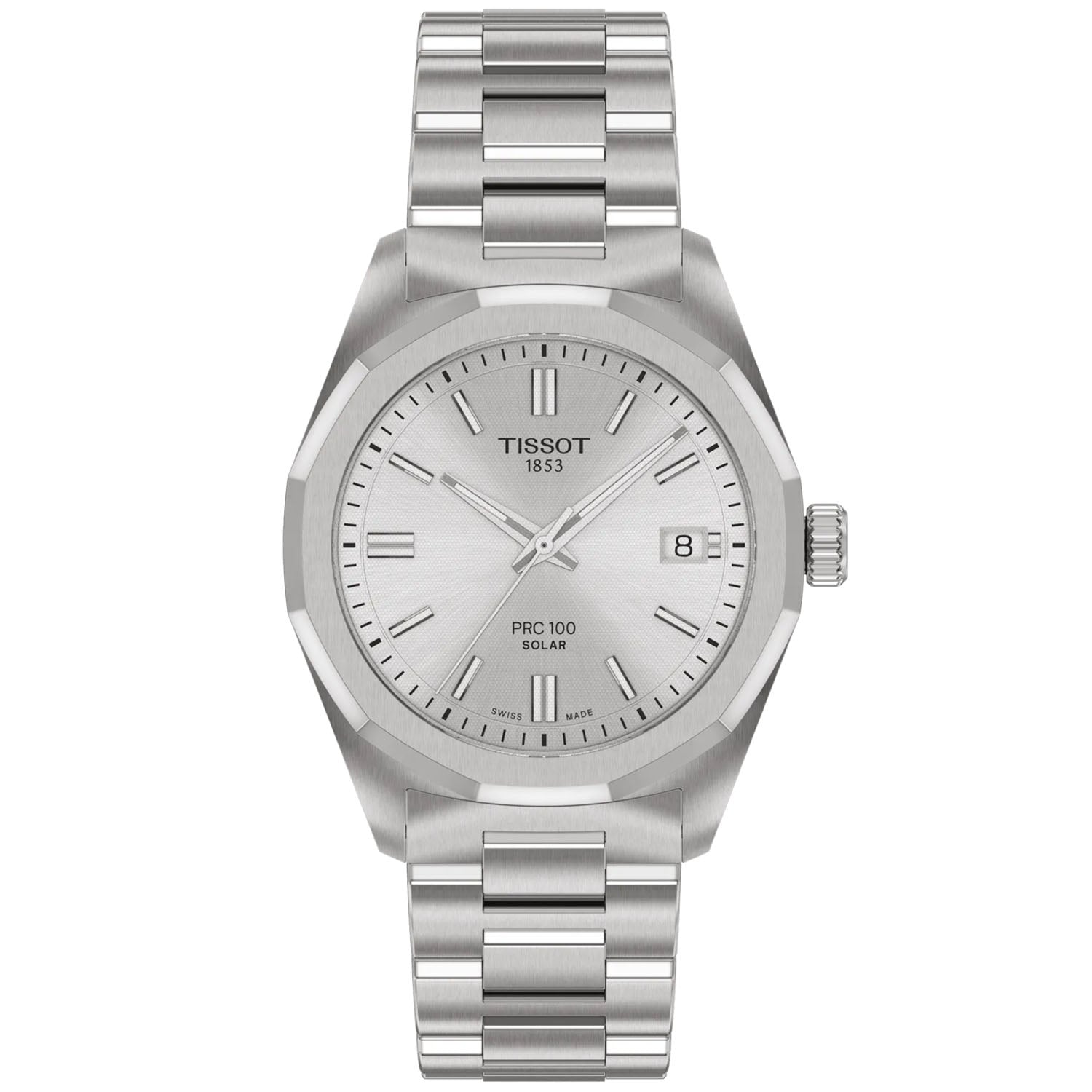 Tissot PRC 100 Solar Quartz 34mm Bracelet Watch - Berry's Jewellers