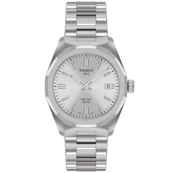 Tissot PRC 100 Solar Quartz 34mm Bracelet Watch - Berry's Jewellers