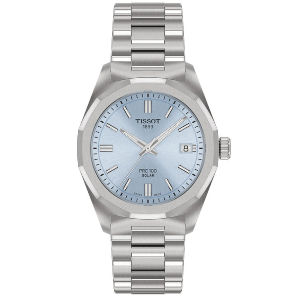 Tissot PRC 100 Solar Quartz 34mm Bracelet Watch - Berry's Jewellers