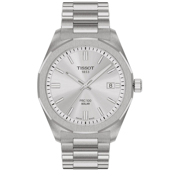 Tissot PRC 100 Solar Quartz 39mm Bracelet Watch - Berry's Jewellers