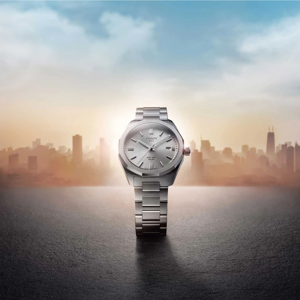 Tissot PRC 100 Solar Quartz 39mm Bracelet Watch - Berry's Jewellers