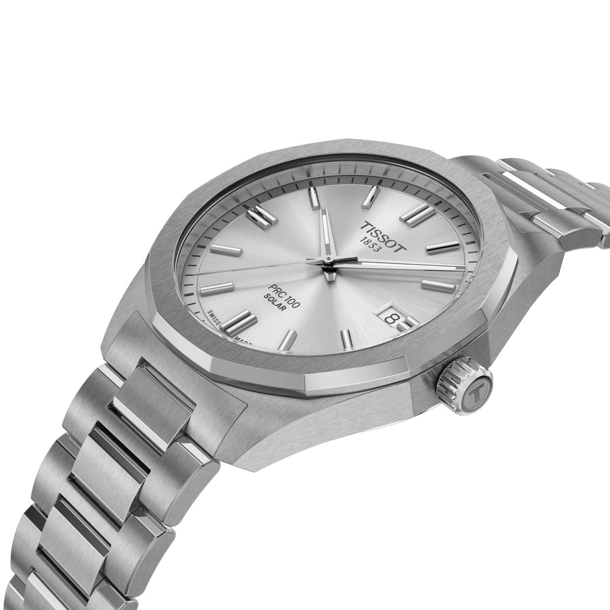 Tissot PRC 100 Solar Quartz 39mm Bracelet Watch - Berry's Jewellers