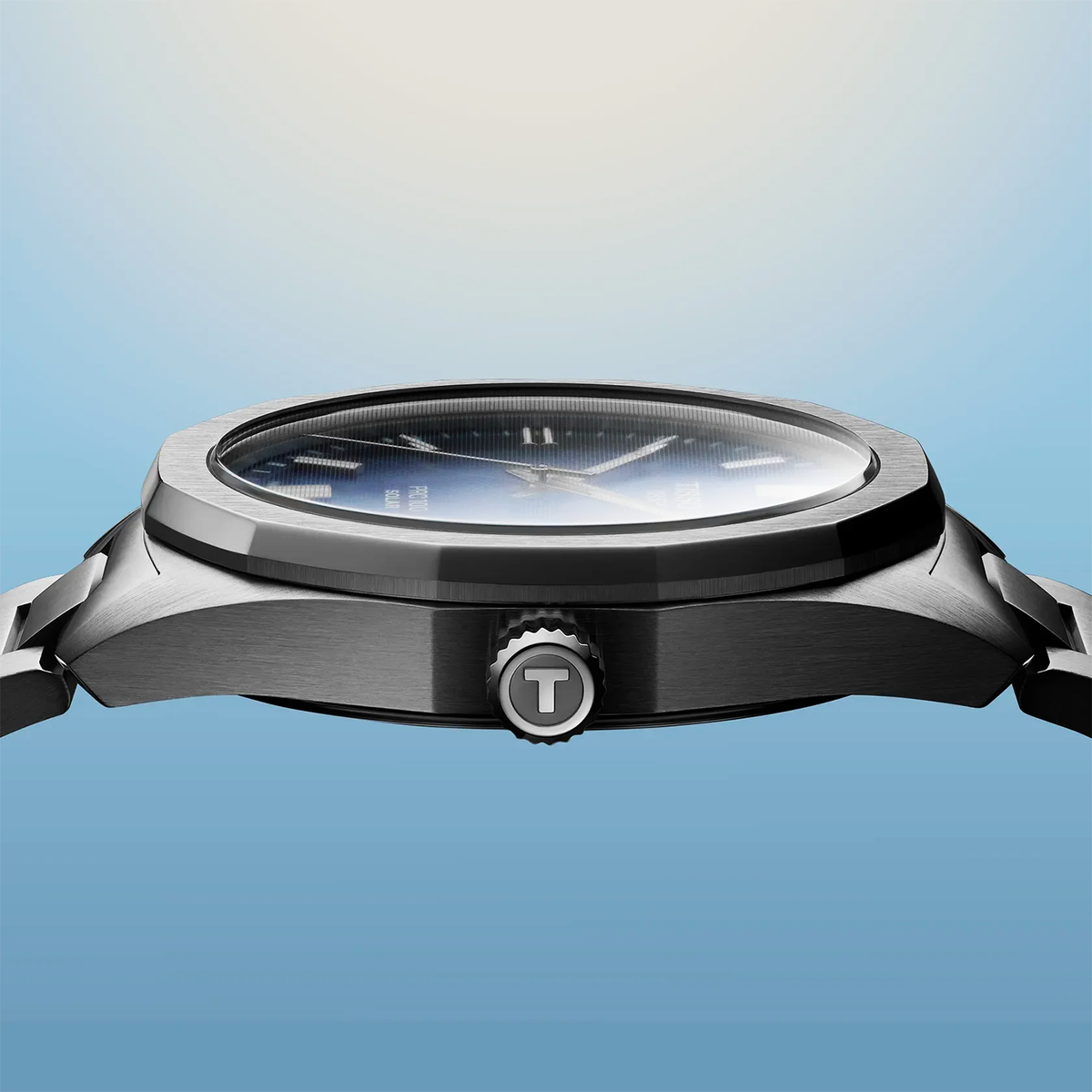 Tissot PRC 100 Solar 39mm Blue Dial Steel Bracelet Watch - Berry's Jewellers