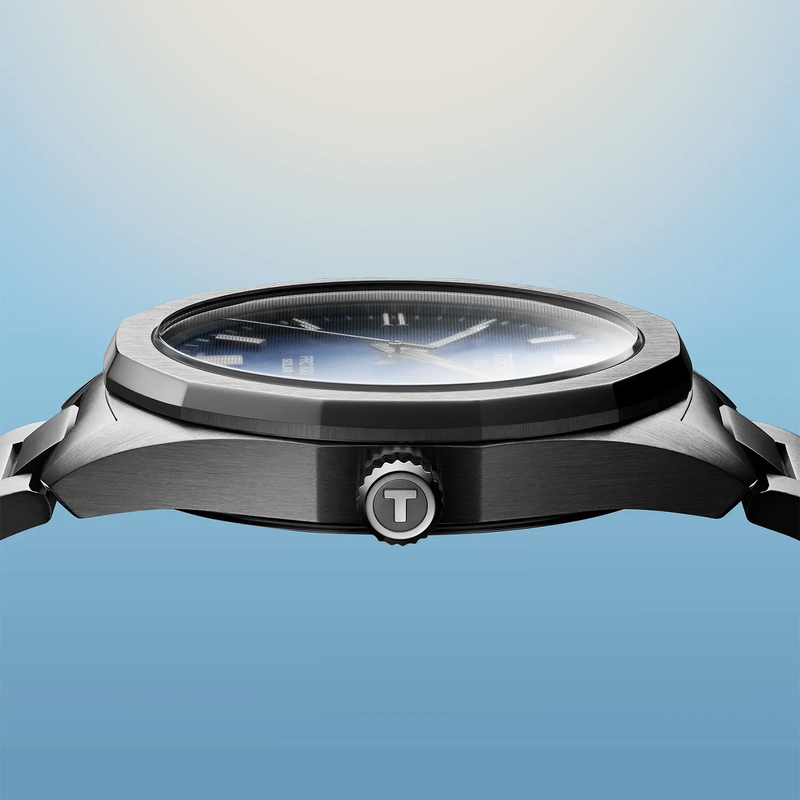 Tissot PRC 100 Solar 39mm Blue Dial Steel Bracelet Watch - Berry's Jewellers