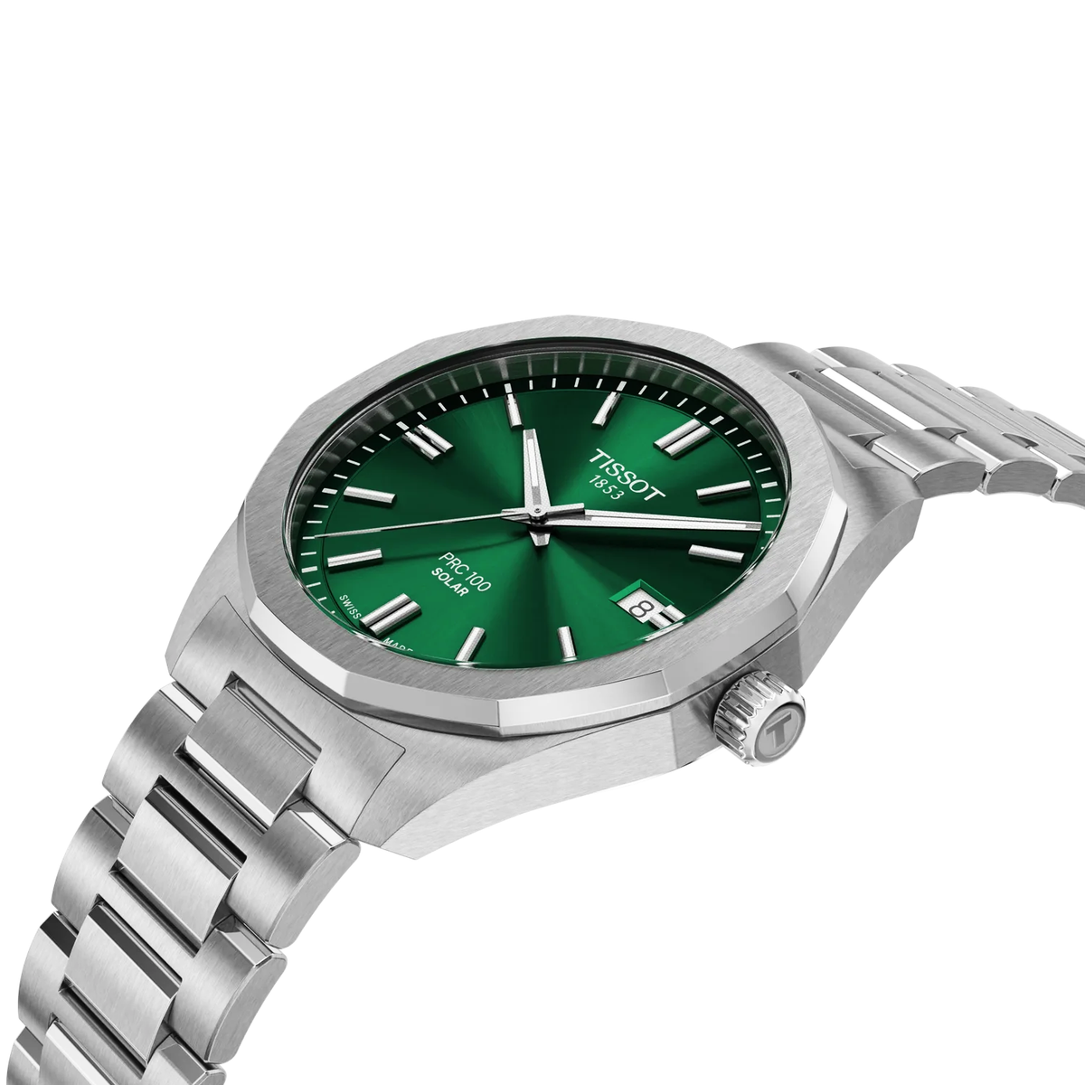 PRC 100 Solar 39mm Green Dial Steel Bracelet Watch