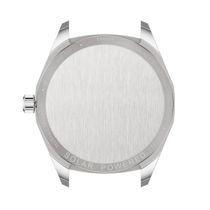 Tissot PRC 100 Solar 39mm Ice Blue Dial Steel Bracelet Mens Watch - Berry's Jewellers