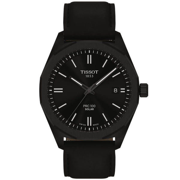 Tissot PRC 100 Solar Quartz 39mm Men's Strap Watch - Berry's Jewellers