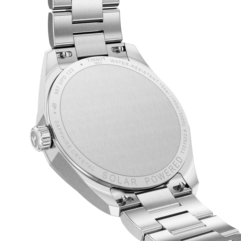Tissot PRC 100 Solar 34mm Blue Dial Steel Bracelet Watch - Berry's Jewellers